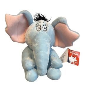 Horton Hears a Who Plush Toy Stuffed Elephant Embroidered Eyes Blue New